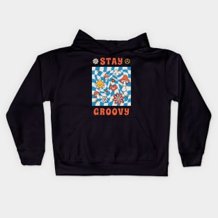 Stay groovy retro vintage 70s 80s aesthetic Kids Hoodie